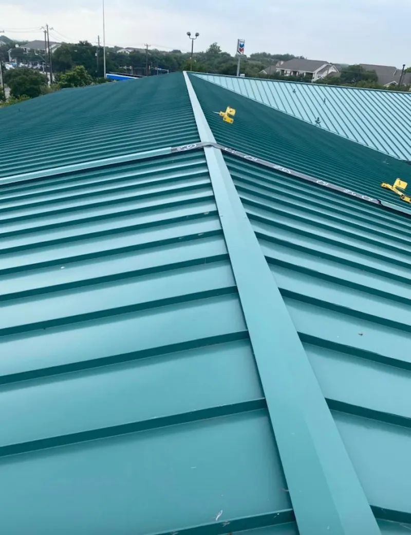 Green commercial metal roof ridge and valley for Metal Roof Repair in Nanakuli